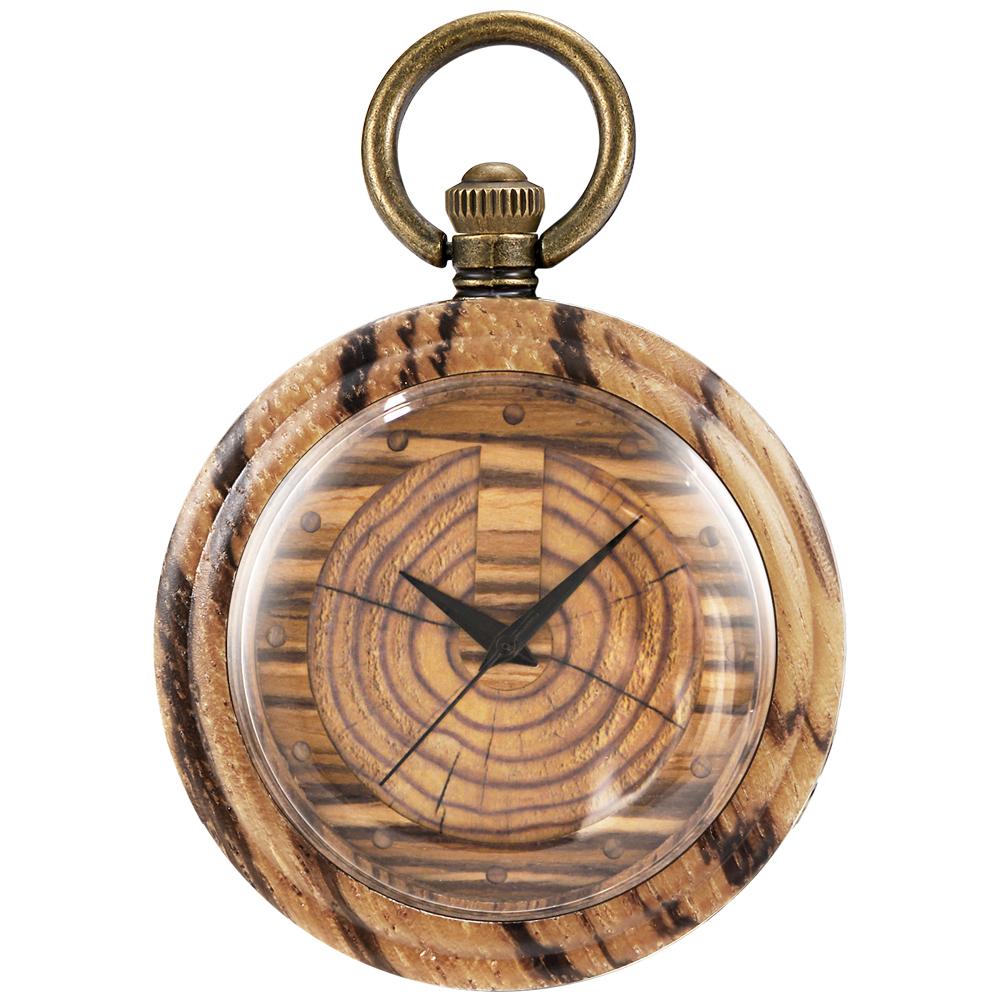 

Wooden Pocket Watches for Men Handmade Bamboo with Chain Analog Necklace With Chain Pocket Fob Watches коричневий