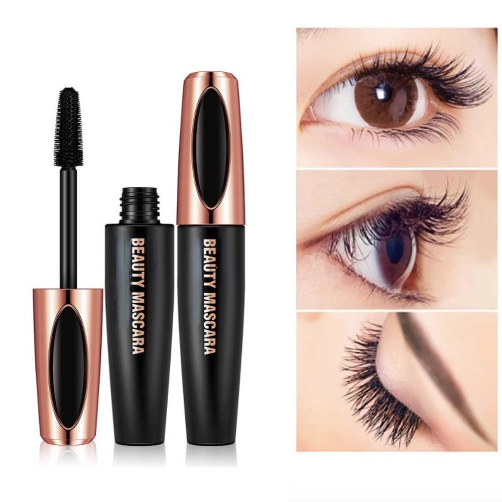 Black Mascara Lengthens Eyelashes Waterproof Long-lasting 4D Silk Fiber Mascara Lash Extension Cosmetics