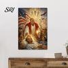 Detailed Canvas Poster President Jesus Wall Art Vintage Style Quirky Bathroom Decor Decorative Painting for Living Room Bedroom Corridor Long Lasting