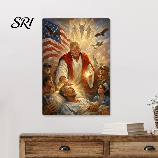 Detailed Canvas Poster President Jesus Wall Art Vintage Style Quirky Bathroom Decor Decorative Painting for Living Room Bedroom Corridor Long Lasting