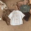 Summer Children's Short Sleeved Shorts Set Cool Tang Style Hanfu Outfit