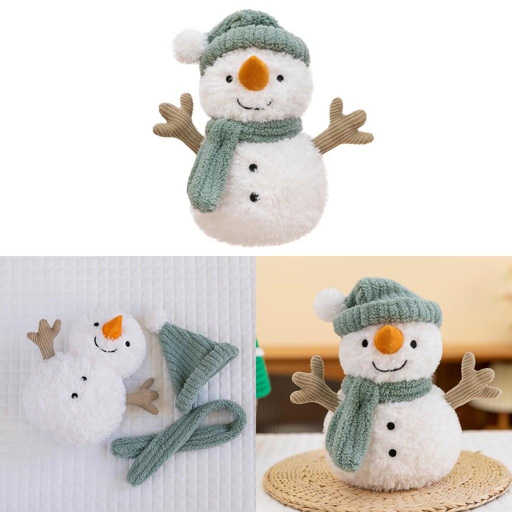 Toy Plush Stuffed Christmas Snowman Wearing It With  Hat And Scarf  Child Gift