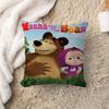 Cartoon MMasha And The BBears Pillow Cushion Cover Pillowcase Living Room Sofa Home Decor Customized