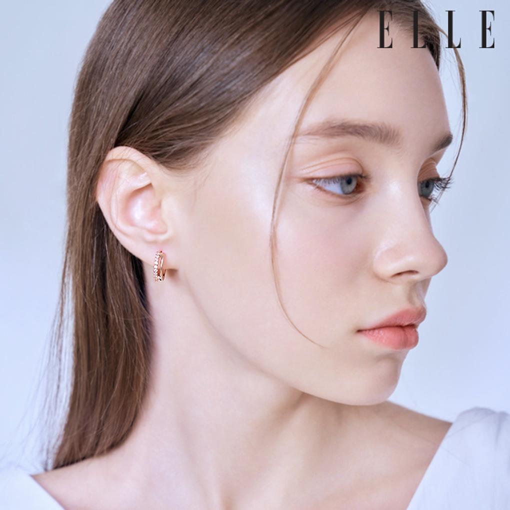 14K Outsider One-Touch Earrings (Gold Pin) ELGPEE435