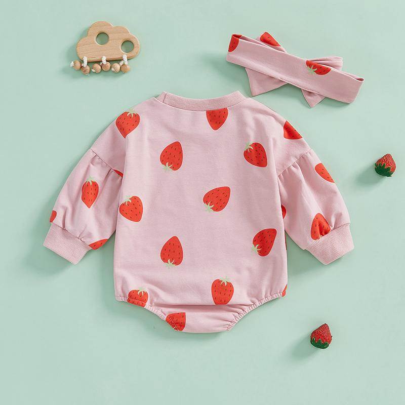 Citgeett Autumn Infant Baby Girls Spring Bodysuit Long Sleeve Print Jumpsuit Headband Fall Casual Clothes