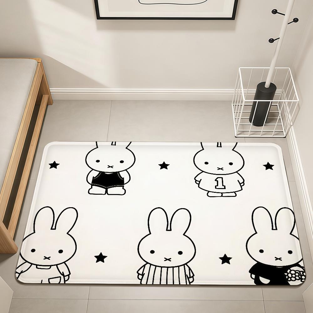 Cartoon Bunny Rabbit kawaii funny M-Miffy Home Bed Rug Kitchen Bath Floormat Hallway Balcony Carpet Entrance Doormat hogar Decor