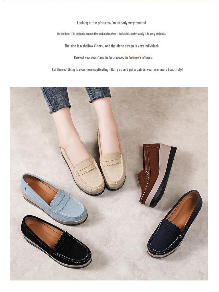 Sapatos Slip-On Femininos Tamanho Grande 35-43, Sola Grossa, Antiderrapante, Versátil, Sapatos da Moda Mamãe