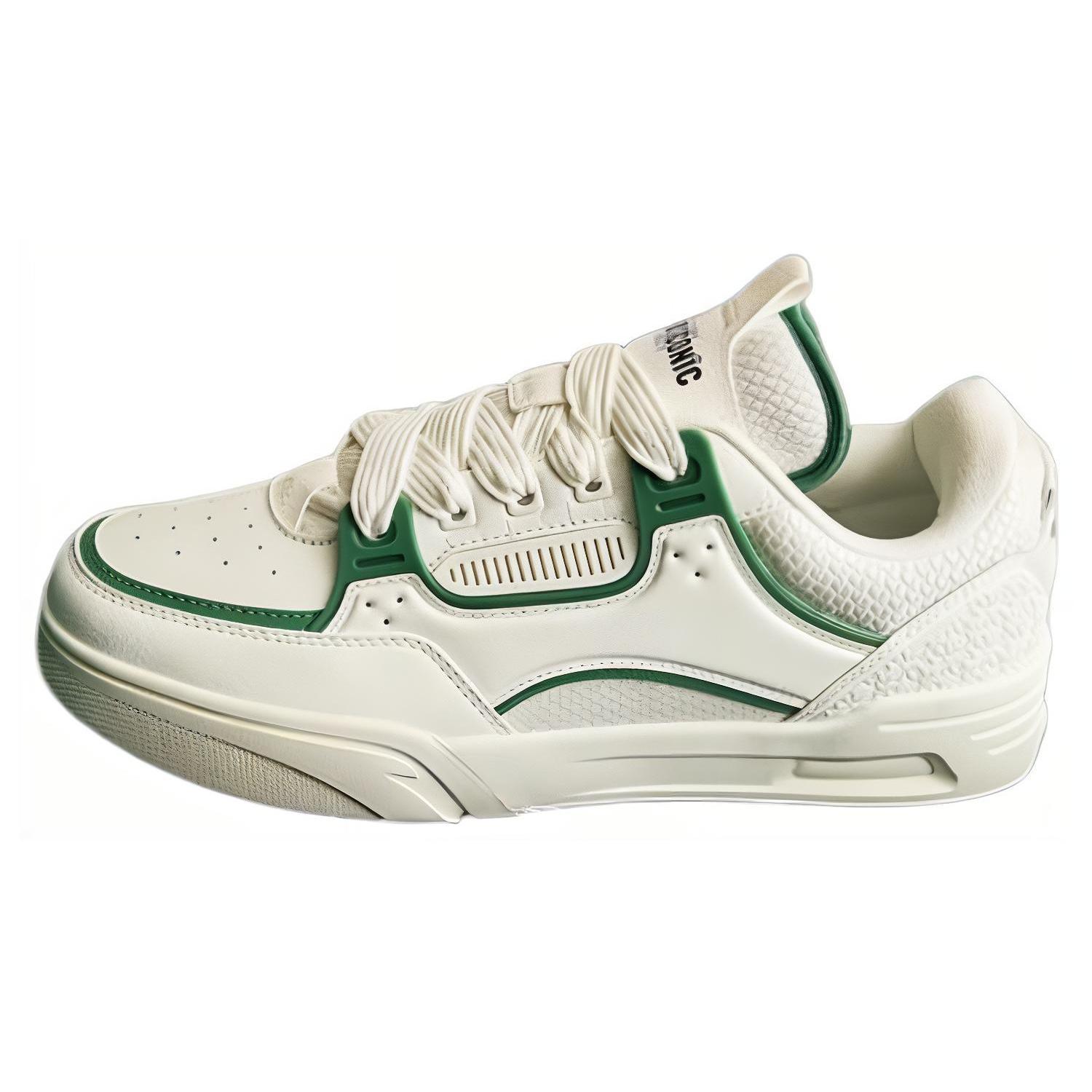 

New Anta AOJIE Cushioning Wear Resistant Low Top Skateboard Shoes Men s White Green 112418040-8 39