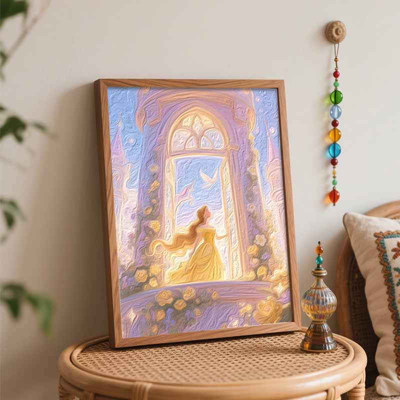 disney digital oil painting belle princess unicorn castle hand painting kit diy home decoration