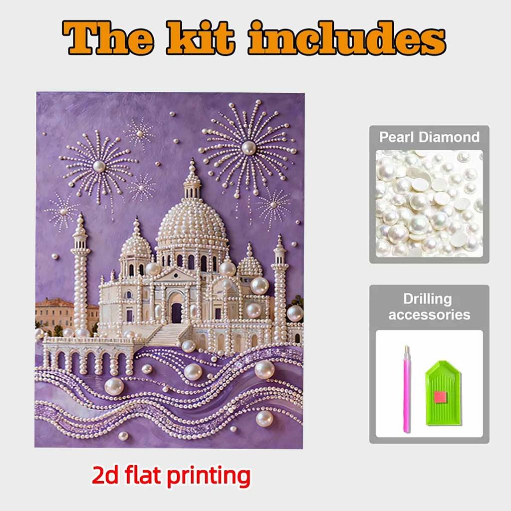 Kristall Perlen Malerei 5D DIY Rahmen Dekoration Malerei Schloss Haus Wand Dekoration Transparent Perlen Edelstein Malerei Bild Kunsthandwerk
