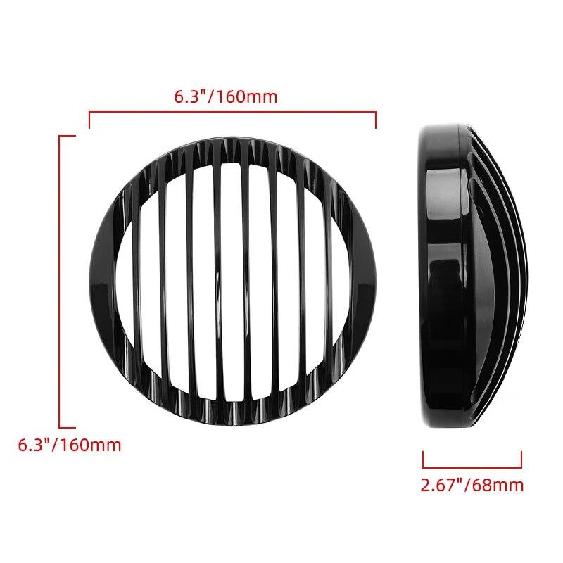 Motorcycle 5 3/4" 5.75" LED Headlight Grill Cover Black ABS Accessories For Harley Sportster XL883 XL1200 XL1200X X48 2004-Up