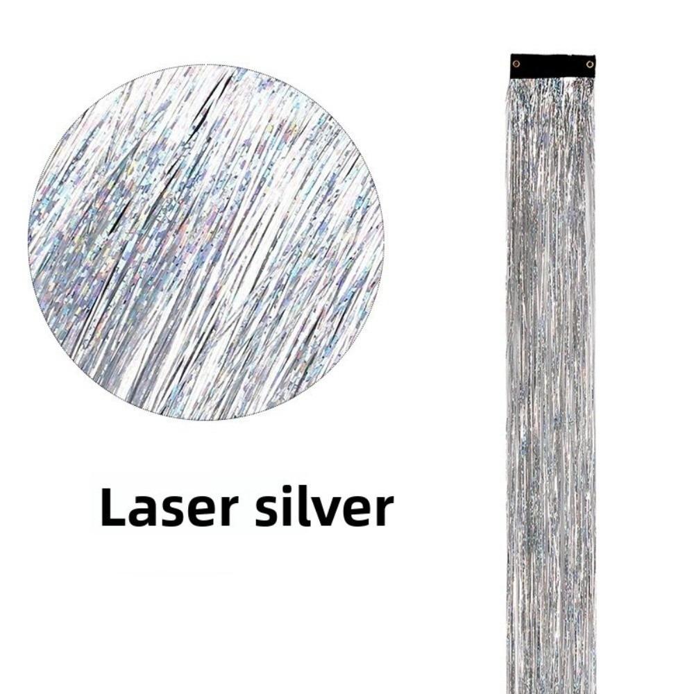 Highlights Clip Clip in Hair Extensions Glitter Colorful Fairy Hair Hair Tinsel Synthetic Long Straight Hair Highlights Girls