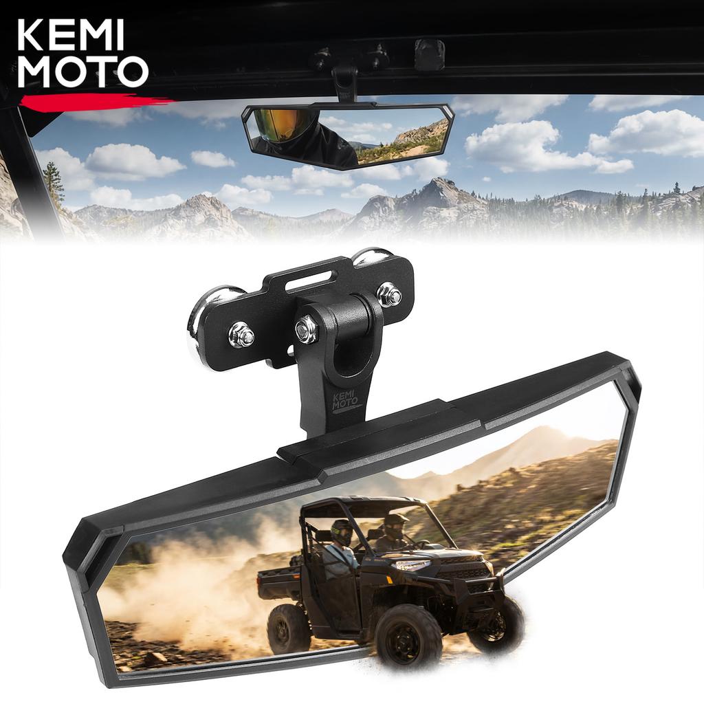 UTV Magnetic Rear Center View Mirror Compatible with Polaris Ranger for Can-Am Defender for EZGO RXV TXT with Metal Roof or Bars