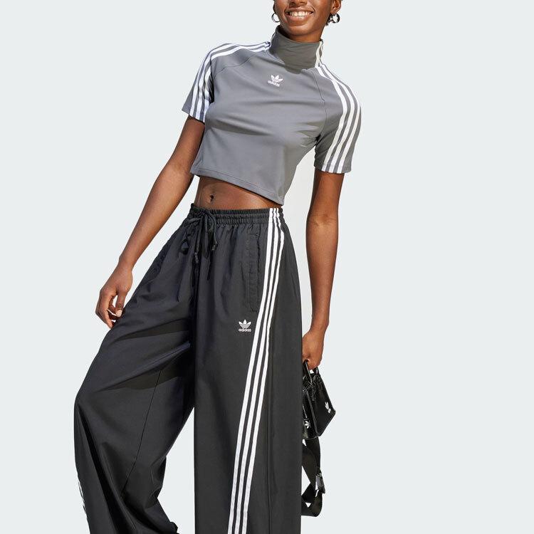 adidas Striped Logo Embroidery Slim Fit Mock Neck Short Sleeve T-Shirt IV9322