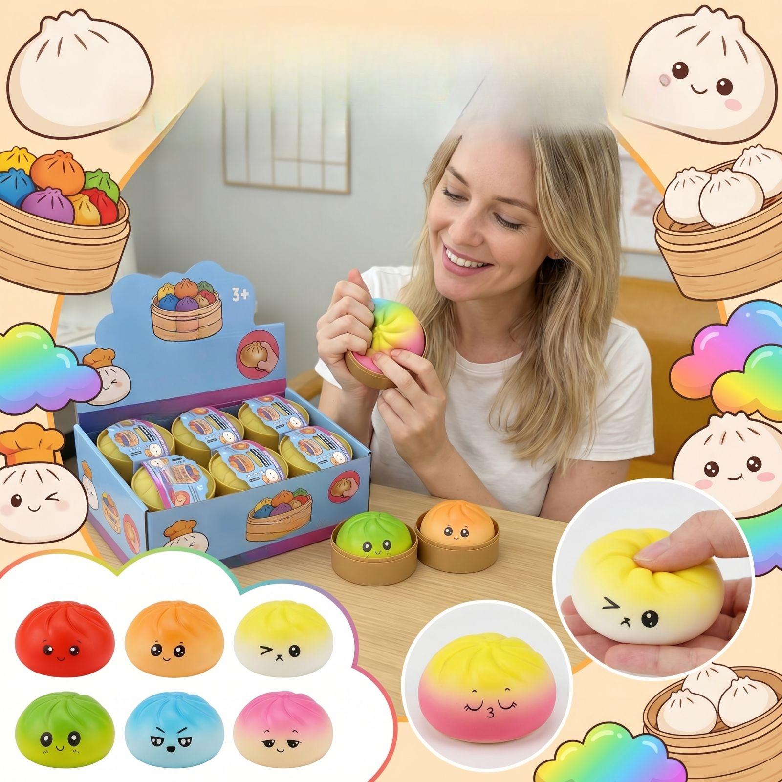 

Dumpling Toy, Giant Glitter Dumpling, Colorful Dumplings Stress Balls Sensory Toy,Dough Ball Stress Relief Hand Toys With Food Steamer 12pcs One Size