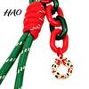 Festive Bag Accessory Christmas Wristlet Keychain, Braided Rope Keychain with Santa Snowman Mobile Decoration Pendant Reindeer Charm, Decorative