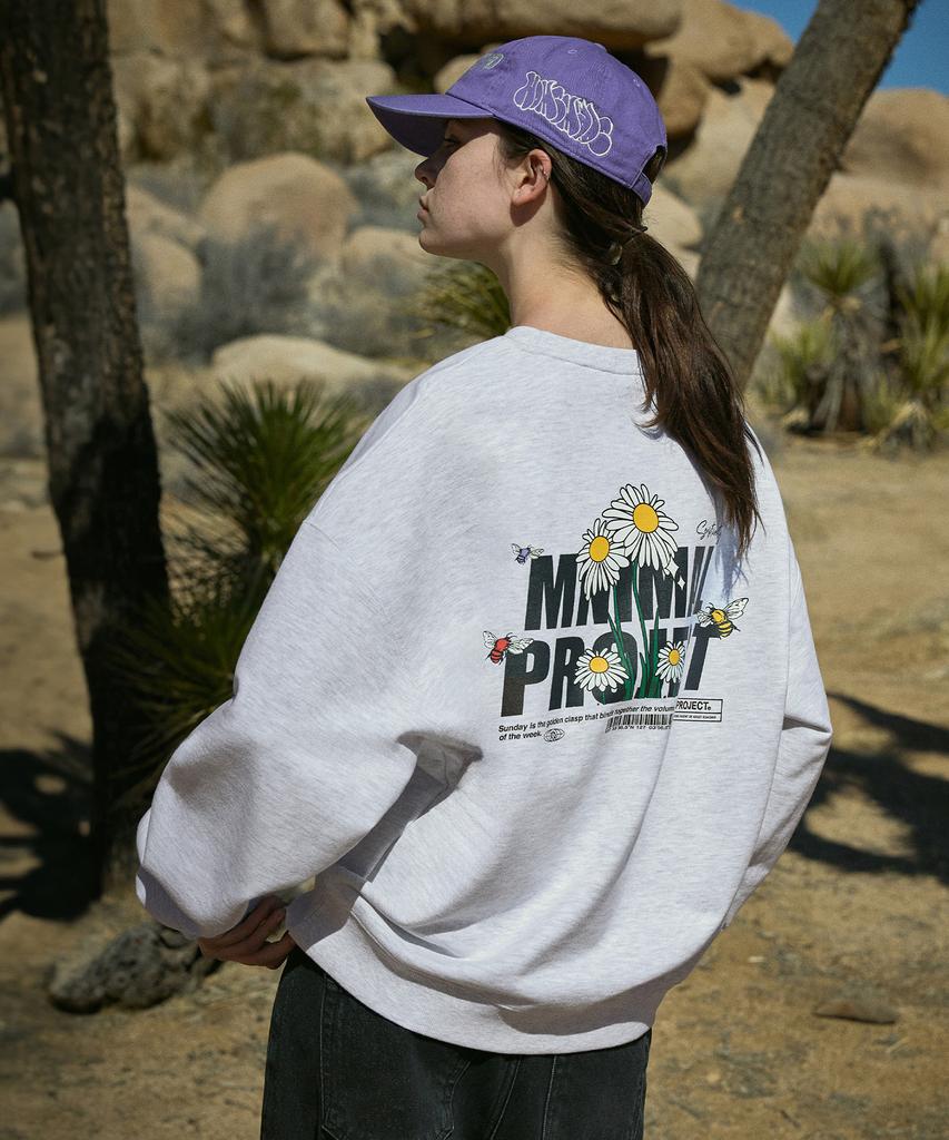 MINIMALPROJECT Daisy Flower Sweatshirt Mmt138-Z [Ashgray]