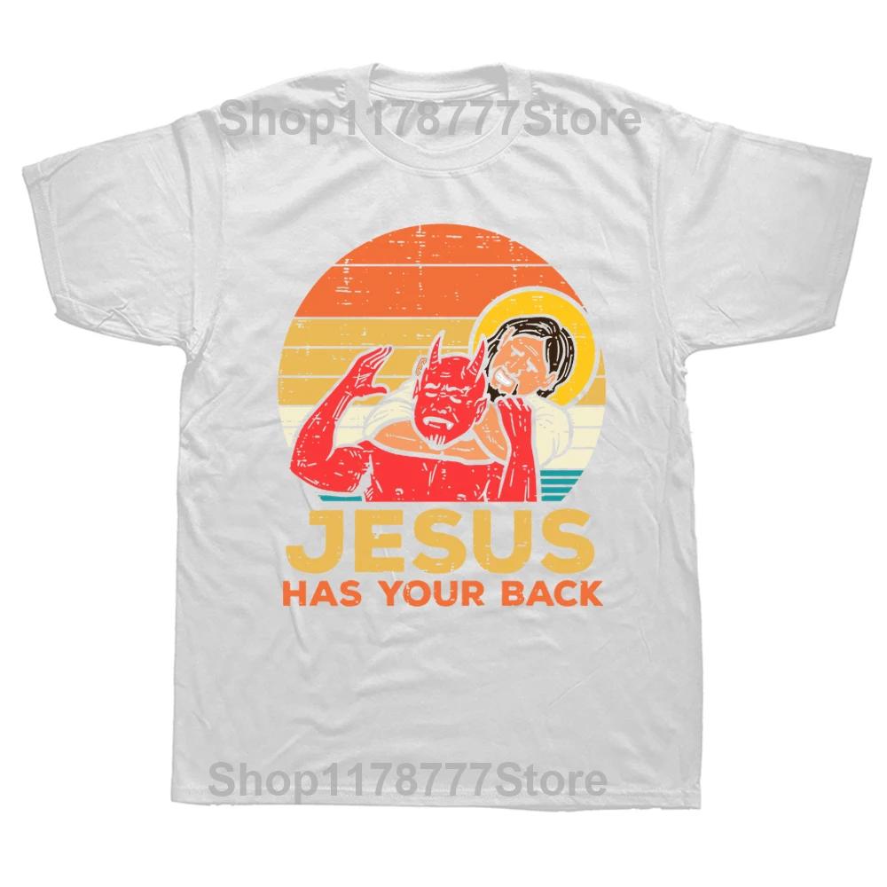 Deadlift Jesus  Weightlifting Funny Gym T Shirts Graphic  Streetwear Short Sleeve Birthday T-shirt Mens Clothing