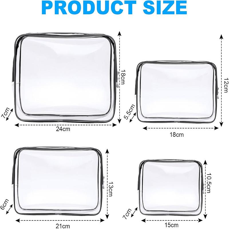 Clear Wash Bag Waterproof Zipper Storage Pouch for Women Men Cosmetic Bag Travel Make Up Organizer Pouch Wash Bag Storage Case