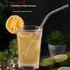 (YOUU06)4PCS Stainless Steel Straw Reusable Metal Drinking Straw With Cleaner Brush For Home Party Barware Bar Accessories