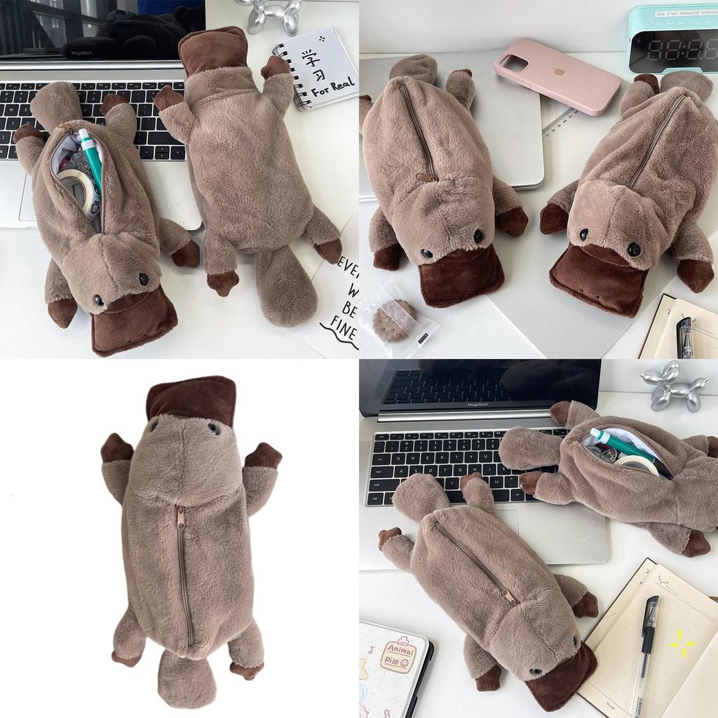 Entzückendes Plüsch-Schnabeltier-Federmäppchen mit großer Kapazität, niedliche Kinderschreibwarentasche