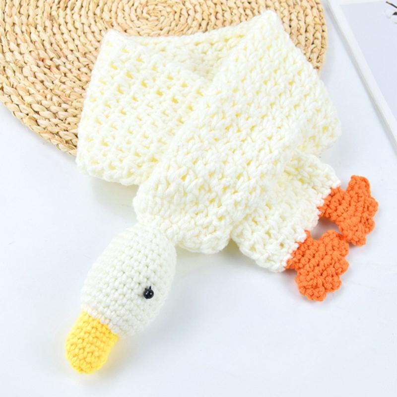 Cute Duck Designs Children's Scarf Knitted Soft Warm Cartoon Pattern for Boys and Girls Outdoor Activity Neck Warmer
