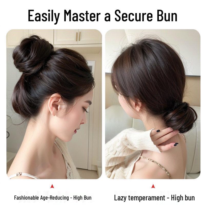 Black U-Shaped Hairpin: 2-Prong Insert Comb for Secure Bun & Ponytail Styling Without Hair Damage
