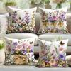 Vintage Print Pattern Home Decor Pillowcase Bedroom Living Room Sofa Decoration Polyester Cushion Cover with Zipper