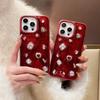 Fashion Luxury Glitter Rhinestone Diamand Phone Case For iPhone 16 Pro Max 15 13 14 12 11 Red Silicone Back Cover