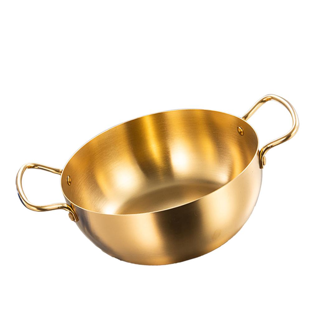 Korea Ramen Pot Stainless Steel Double Handle Fast Heating Ramen Noodle Cooking Pot for Induction Cooker