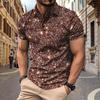 Maglietta casual da uomo POLO con bottoni e stampa Top