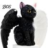 Witch Hat Cat Decor Halloween Figurine, Resin Hat/Moon/Pumpkin/Skull Statue Cute Spooky Sculpture for Tabletop, Mantel, Shelf, Desk Black And