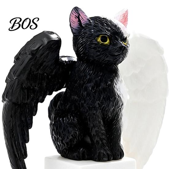 Witch Hat Cat Decor Halloween Figurine, Resin Hat/Moon/Pumpkin/Skull Statue Cute Spooky Sculpture for Tabletop, Mantel, Shelf, Desk Black And