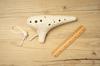 TNG Ocarina [AltoCAC  12-Hole  Emerald] High-Quality Ocarina for Tube Play (Includes Strap) Glazed Finish with Ocean Wave Pattern (White)