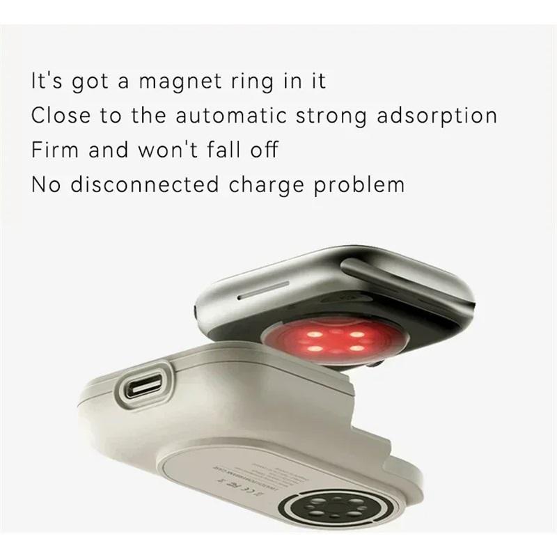 Portable Wireless Charger 1200mAh Spare Battery Powerbank Device For Apple Watch8 7 6 5 4 SE Ultra for iWatch Fast Charging case