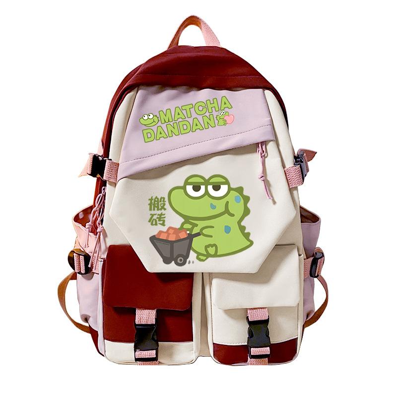 Personalized niche little crocodile expression bag schoolbag 2024 cross-border campus popular student schoolbag casual and simple