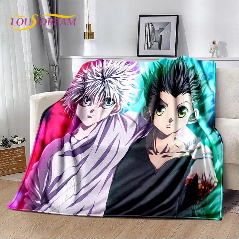 Anime Hunter×Hunter VxH kreslená měkká plyšová deka, flanelová deka přehoz do obývacího pokoje Ložnice Pohovka Pohovka Piknikový kryt