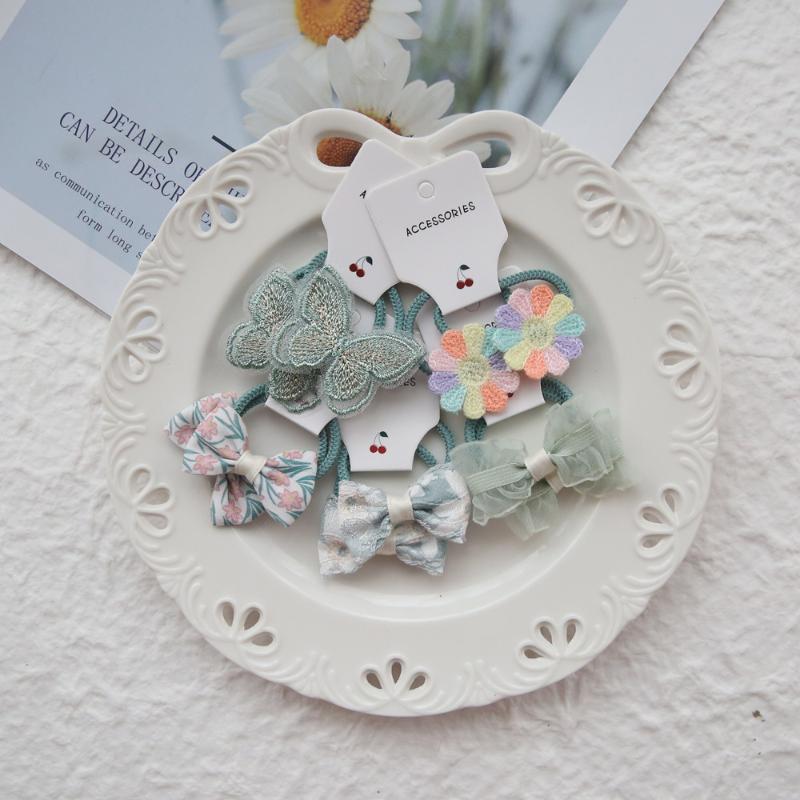 

10Pcs Trendy Handmade Elastic Lovely Hairbands Children S Flower Hair Accessories Hair Bow Headwear Rope Cute Girls Hair Bands