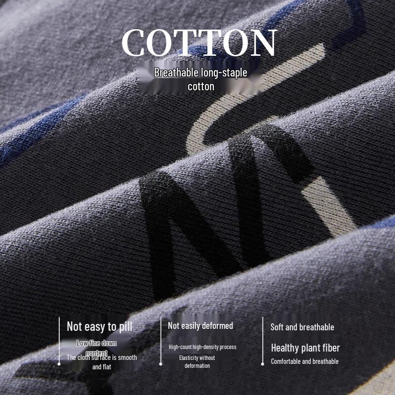 Seven Brand Men's Pure Cotton Antibacterial Letter Print Boxer Briefs 3-Pack