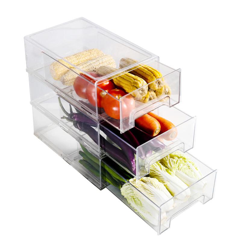 QIANQI Transparent Refrigerator Storage Drawer