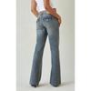 Damen Niedrige Taille Jeans Vintage Weit Ausgestellt Gerade Beine Verjüngt Baumwolle Lässig Frühling Jeans