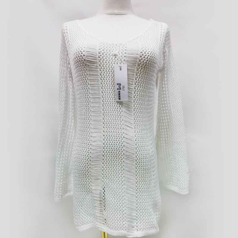 Europäisch-Amerikanischer Gehäkelter Sonnenschutz Bikini Überwurf - Sexy Lockerer Pullover Strandbekleidung.