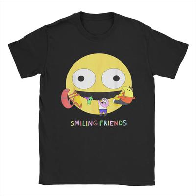 Smiling Friends Glep Blommor T-shirt Herr Dam Bomull Cool T-shirt Rund Hals T-shirt Kortärmade Toppar
