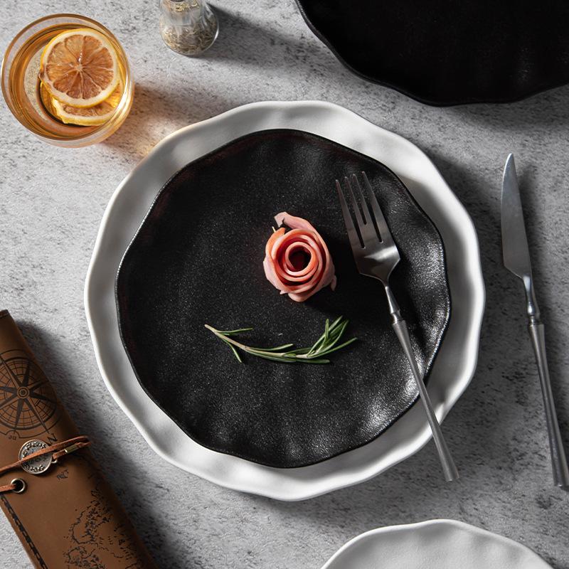 White Plate Home Wholesale Creative High-value Ceramic Flat Plate Steak Plate Western Food Plate Dish Dish Plate