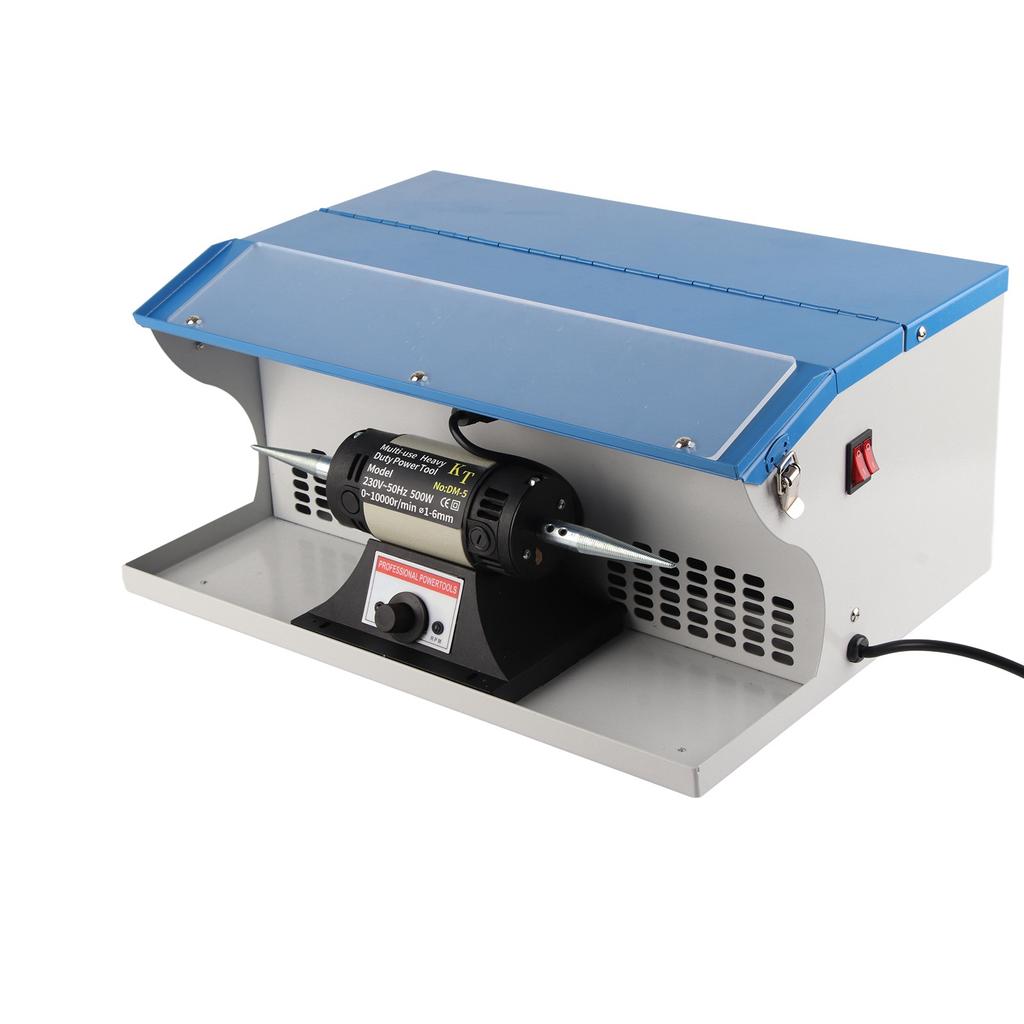 Rock Polisher Jewelry Grinding Machine Double Ended Cloth Ornament Polishing Machine with Lamp for