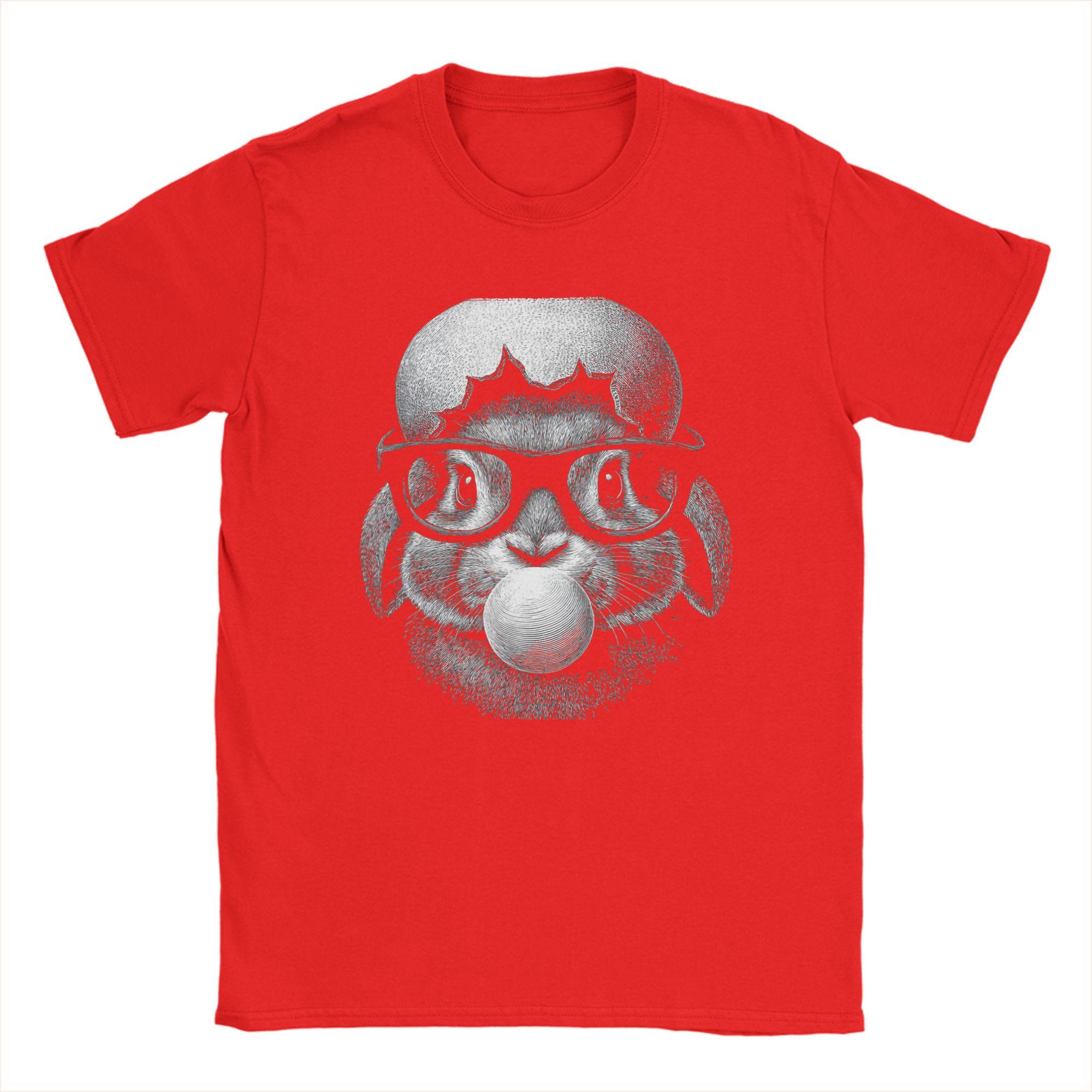 

Easter Bunny in Cracked Egg Helmet Blowing Bubblegum T Shirt Summer Harajuku T Shirts Unisex 100% Cotton O Neck Plus Size Top Tees S