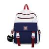 Student Block Color Schoolbag Women's College Style Backpack Large Capacity Backpack