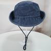 Washed Cotton Outdoor Fishing Hat for Men's Breathable Sunshade Wide Brim Sun Hat Foldable Outdoor Fishing Hiking Fishing Caps