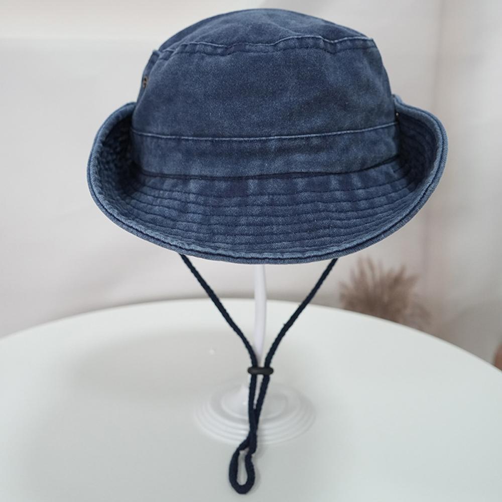 Washed Cotton Outdoor Fishing Hat for Men's Breathable Sunshade Wide Brim Sun Hat Foldable Outdoor Fishing Hiking Fishing Caps