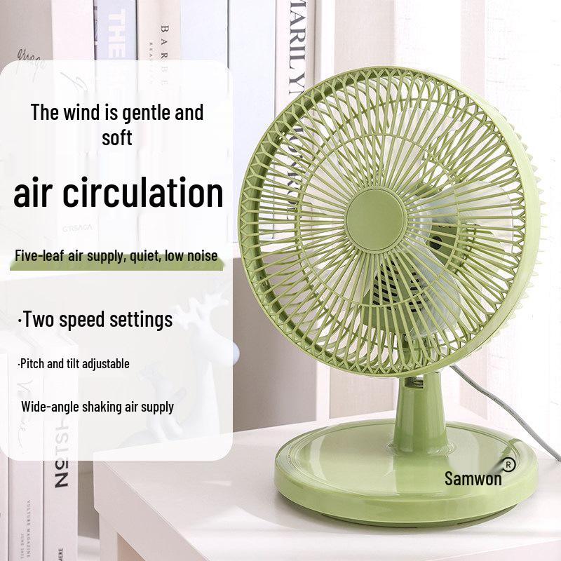 Silent Five-Blade Oscillating Desktop Fan for Home or Office